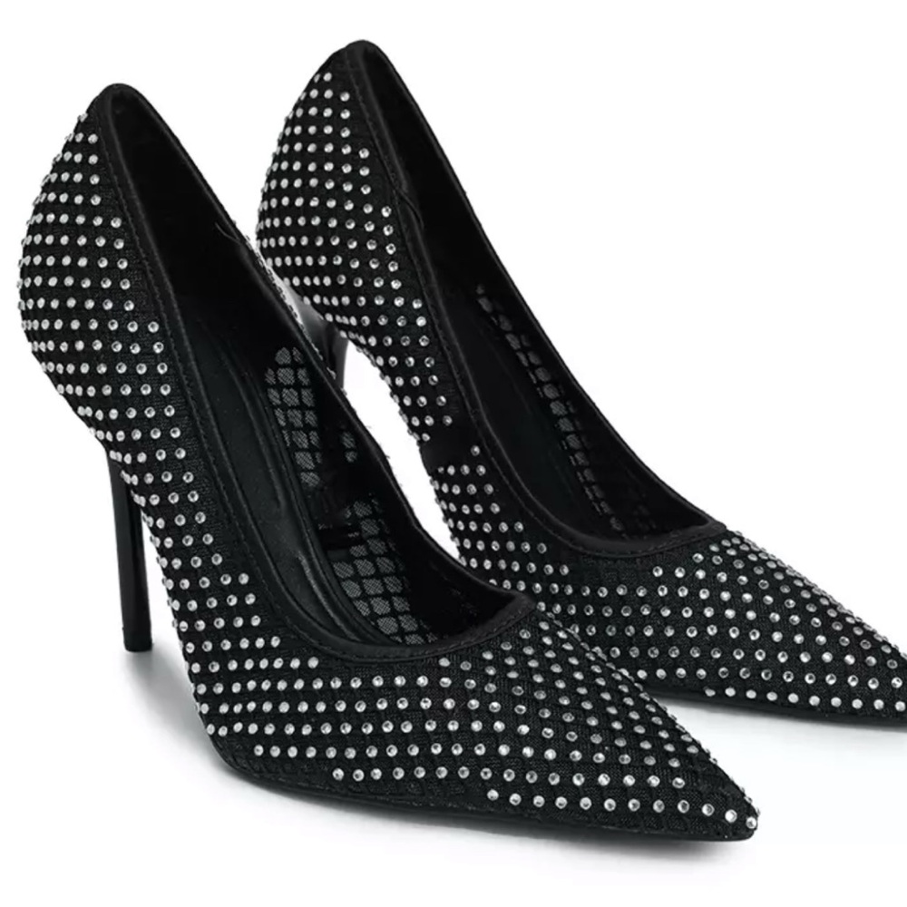 Elegant Black Studded Women's Heels